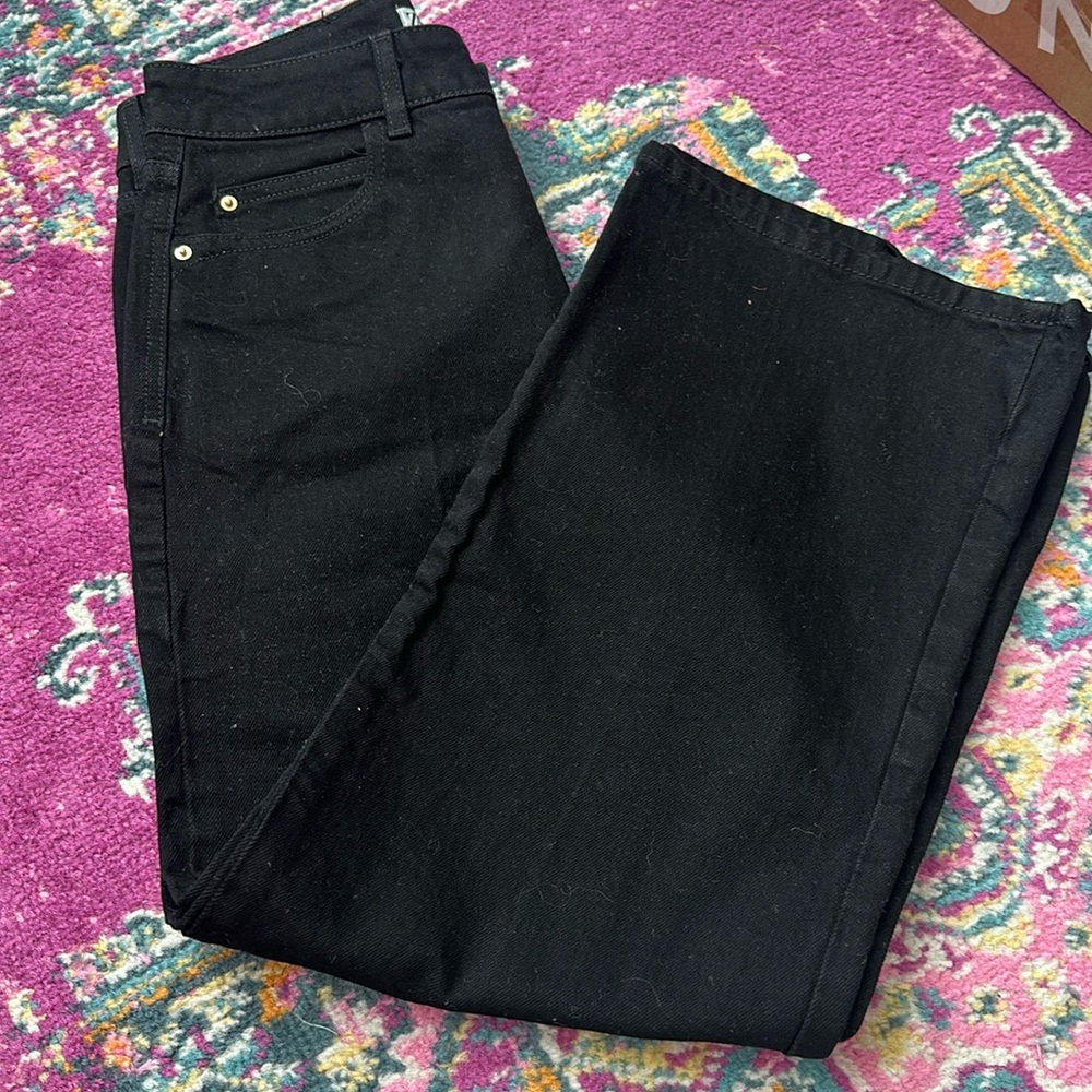 Zara straight fit black jeans NWT